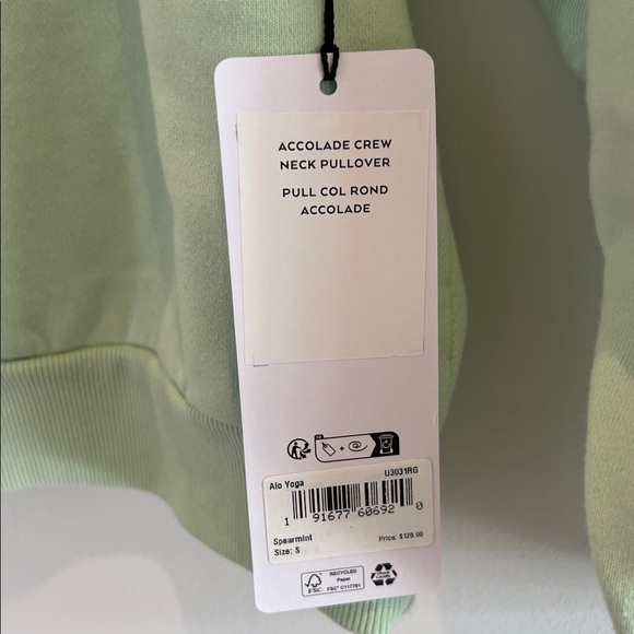 ALO Yoga spearmint, accolade crewneck pullover - Picture 3 of 5
